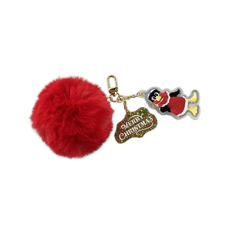 つばみファー付きクリスマスバッグチャーム