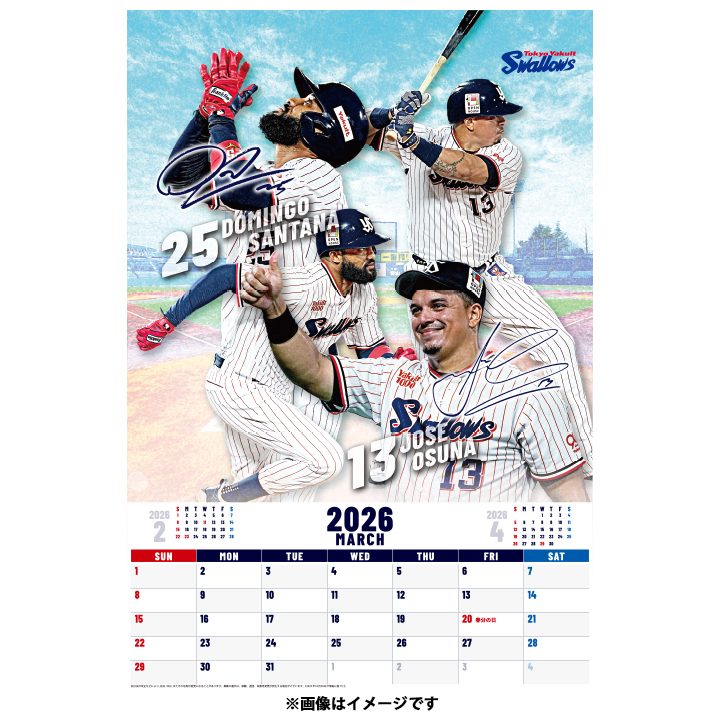 2026年東京ヤクルトスワローズ オフィシャルカレンダー（12月上旬出荷
